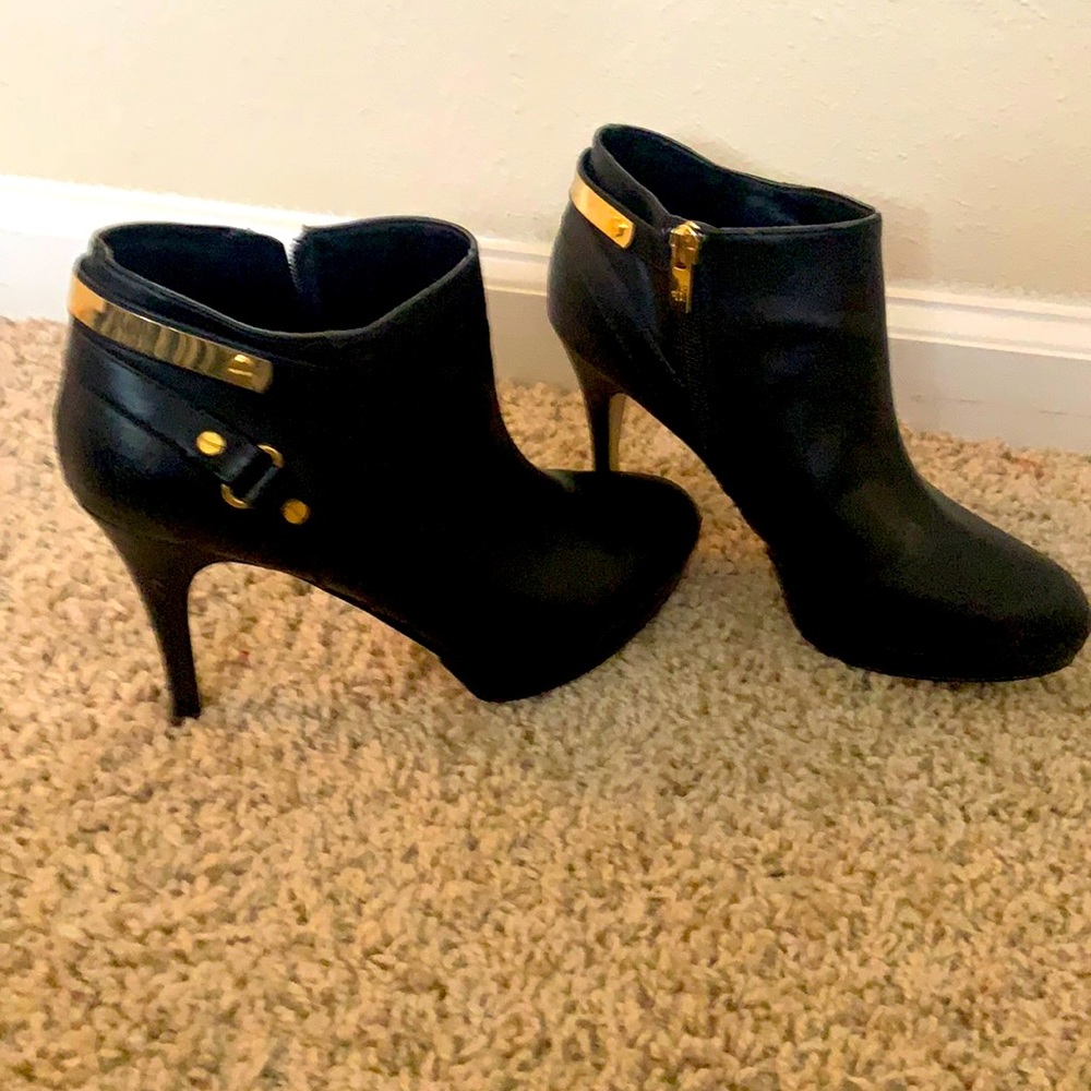 Black and gold Marc Fischer leather booties